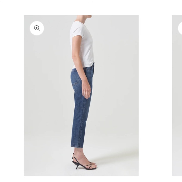 Agolde Riley high rise straight crop jeans in dark wash - Picture 3 of 5